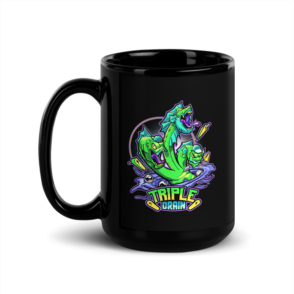 Triple Drain Hydra - Black Glossy Mug