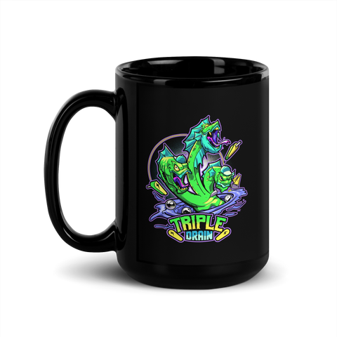 Triple Drain Hydra - Black Glossy Mug