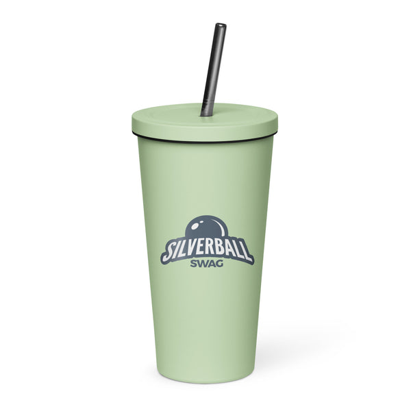 Silverball Swag - Insulated tumbler with a straw