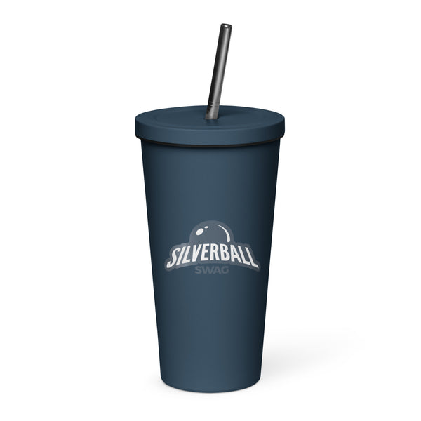 Silverball Swag - Insulated tumbler with a straw