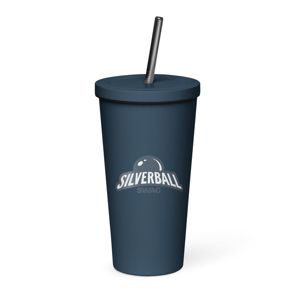 Silverball Swag - Insulated tumbler with a straw