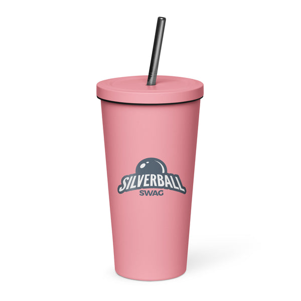 Silverball Swag - Insulated tumbler with a straw