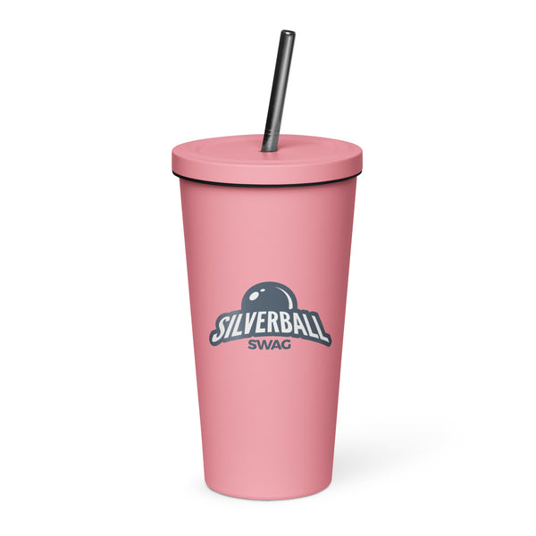 Silverball Swag - Insulated tumbler with a straw