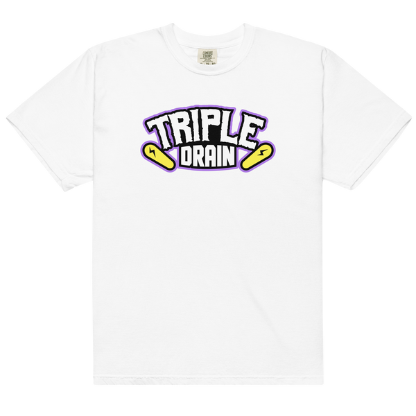 Triple Drain (White) - Heavyweight T-shirt