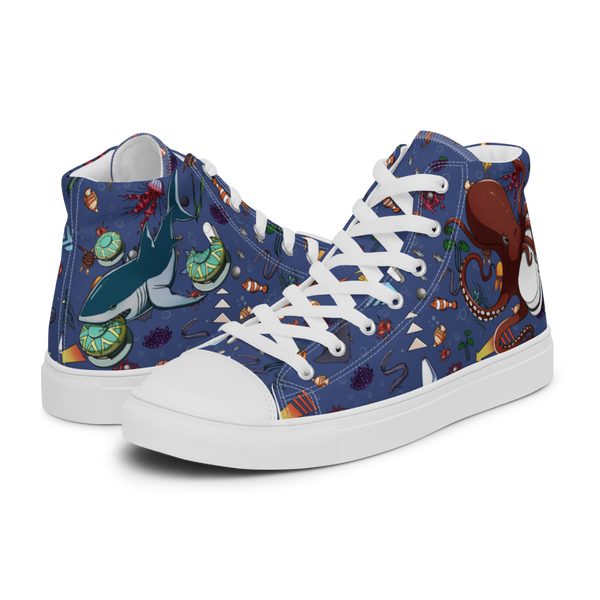 Octopus Flipper - Men’s High Top Canvas Shoes