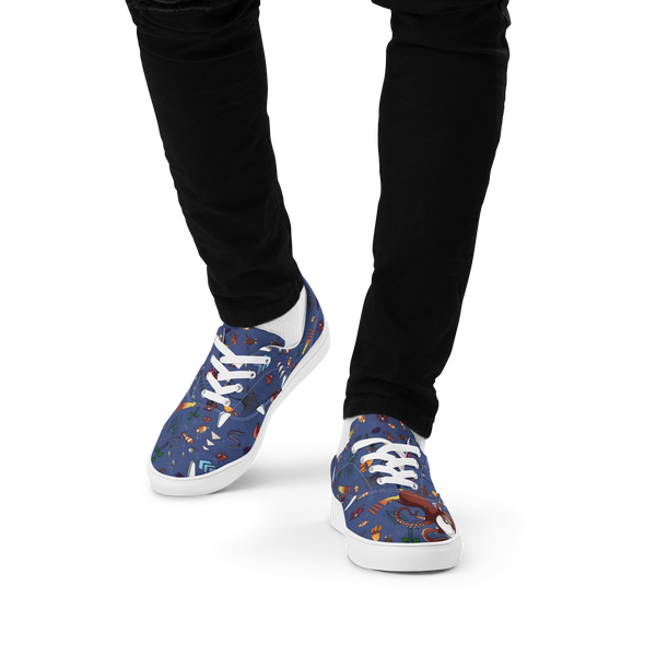 Sea of Pinball - Men’s lace-up canvas shoes