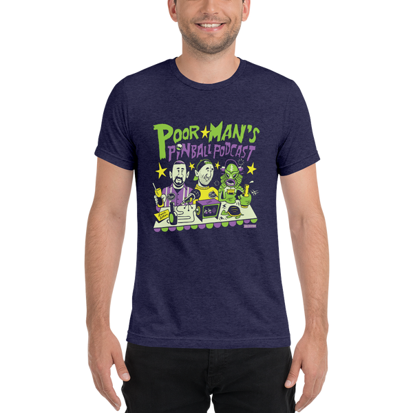 Poor Man's Pinball Podcast Holderman Design - Premium Tri-Blend T-Shirt - Silverball Swag