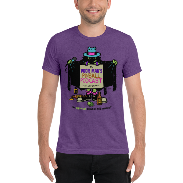 Poor Man's Pinball Podcast Franchi Design - Premium Tri-blend T-Shirt - Silverball Swag