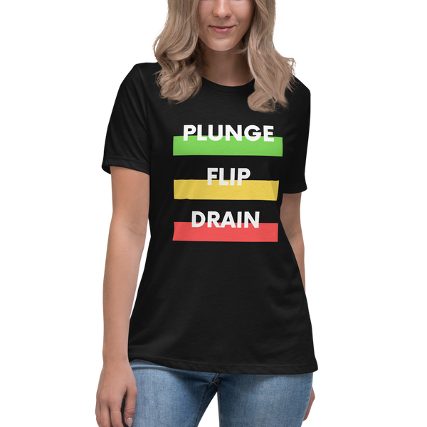Plunge Flip Drain - Women's Relaxed T-Shirt - Silverball Swag