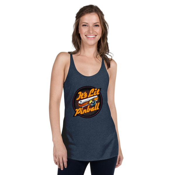 It's Lit Pinball - Women's Racerback Tank - Silverball Swag