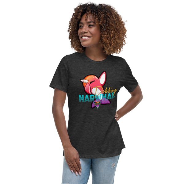 Dabbing Narwhal - Women's Relaxed T-Shirt - Silverball Swag