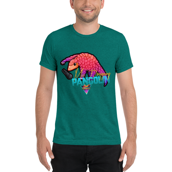 Mic Dropping Pangolin - Premium Tri-Blend T-Shirt - Silverball Swag