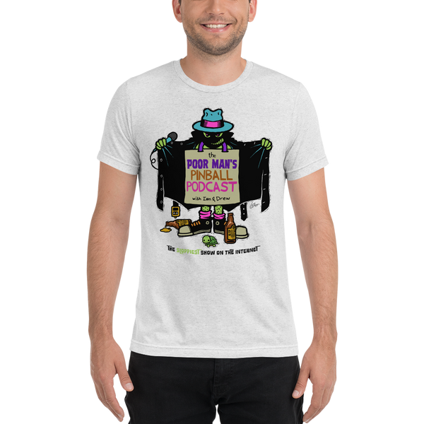 Poor Man's Pinball Podcast Franchi Design - Premium Tri-blend T-Shirt - Silverball Swag