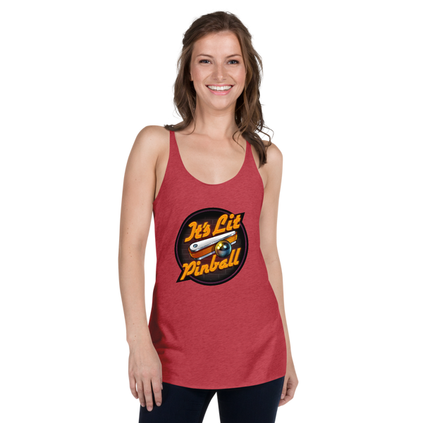 It's Lit Pinball - Women's Racerback Tank - Silverball Swag