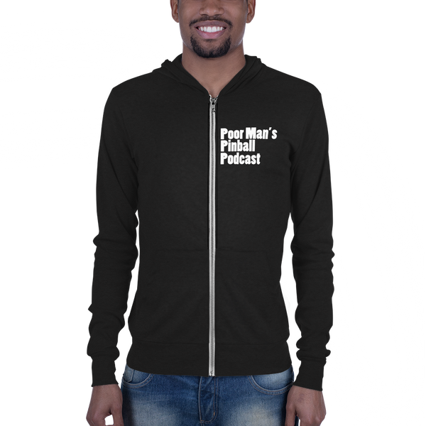 Poor Man's Pinball Podcast Skull and Flippers - Zip Hoodie - Silverball Swag