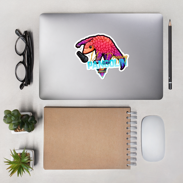 Mic Dropping Pangolin -  Stickers - Silverball Swag