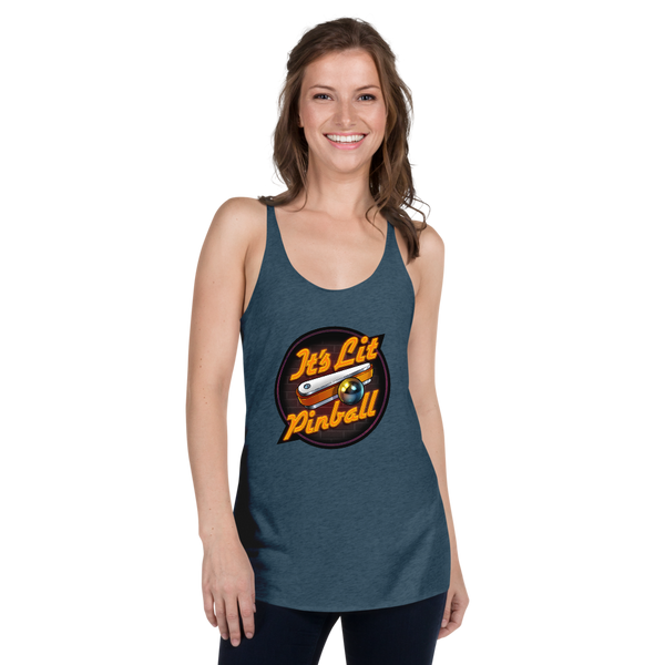 It's Lit Pinball - Women's Racerback Tank - Silverball Swag