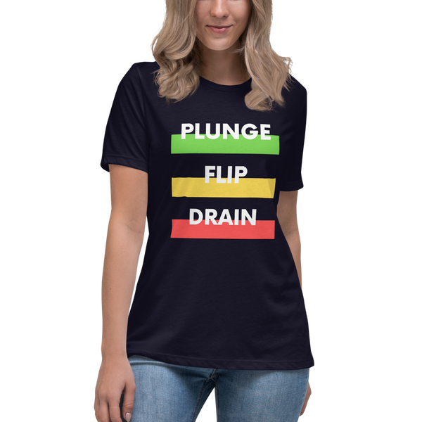Plunge Flip Drain - Women's Relaxed T-Shirt - Silverball Swag