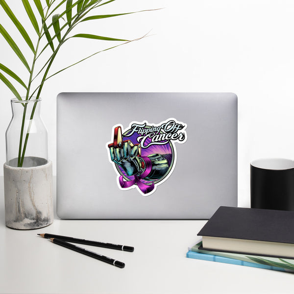 Flipping Off Cancer - Stickers - Silverball Swag