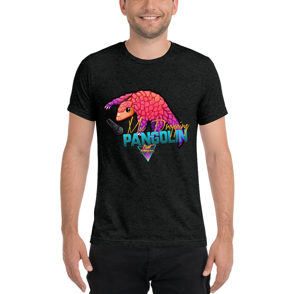 Mic Dropping Pangolin - Premium Tri-Blend T-Shirt - Silverball Swag