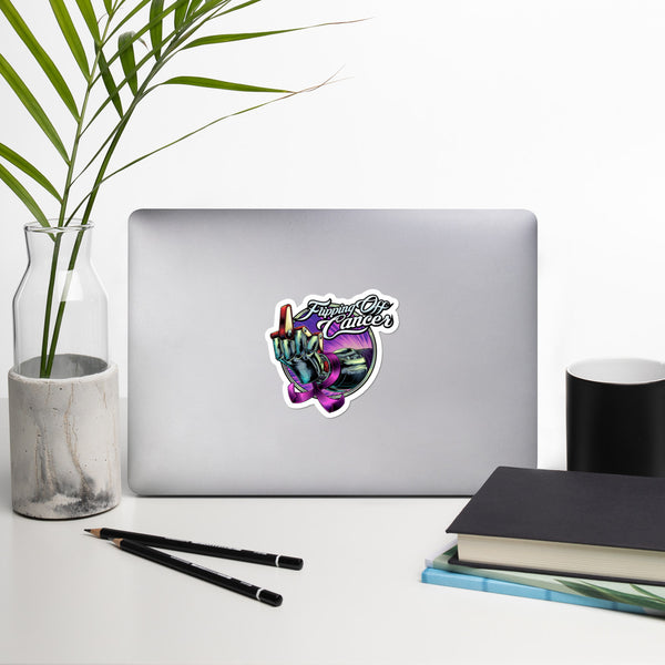 Flipping Off Cancer - Stickers - Silverball Swag