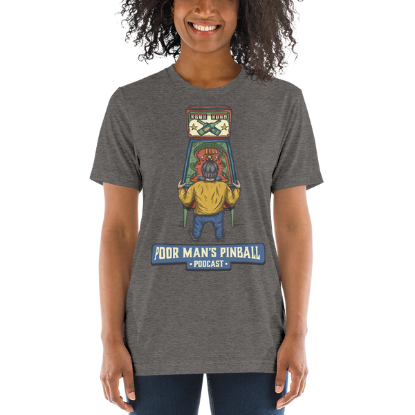 Poor Man's Pinball Podcast Retro - Premium Tri-blend T-shirt - Silverball Swag