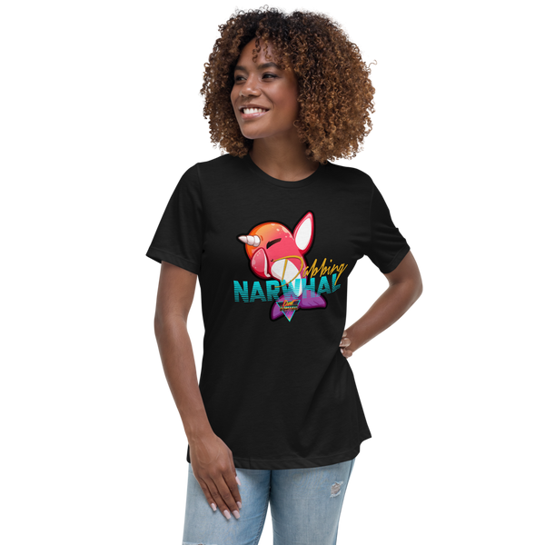 Dabbing Narwhal - Women's Relaxed T-Shirt - Silverball Swag