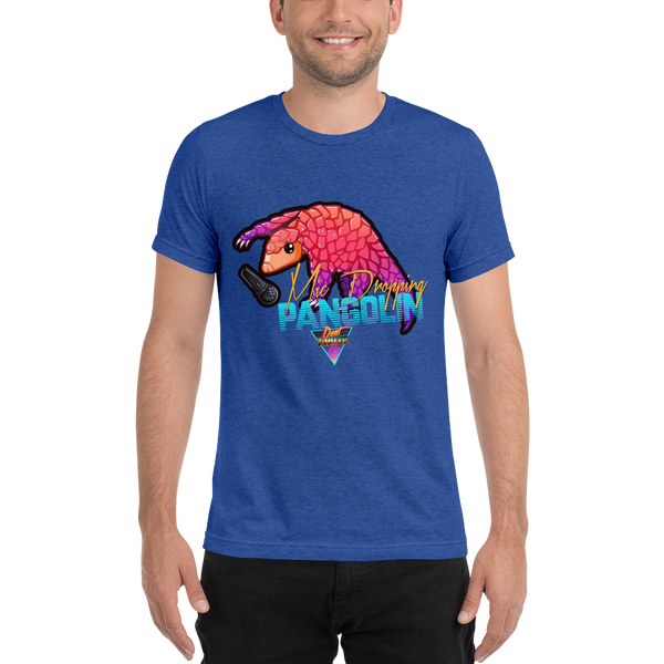 Mic Dropping Pangolin - Premium Tri-Blend T-Shirt - Silverball Swag
