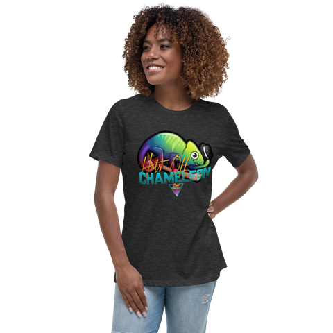 Hats Off Chameleon - Women's Relaxed T-Shirt - Silverball Swag