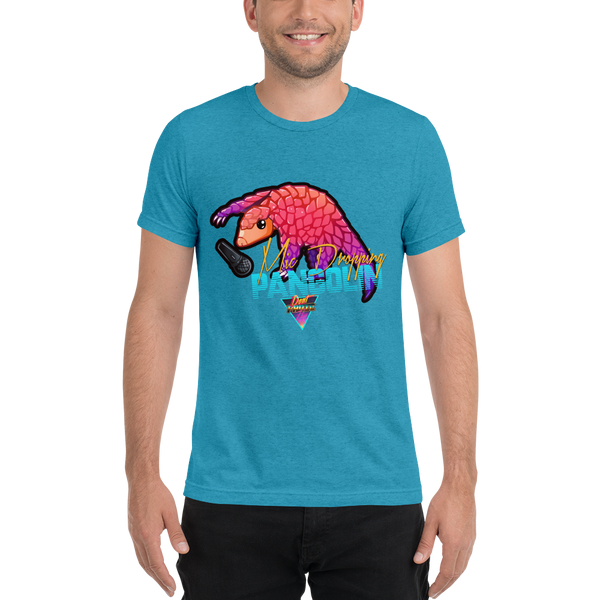 Mic Dropping Pangolin - Premium Tri-Blend T-Shirt - Silverball Swag