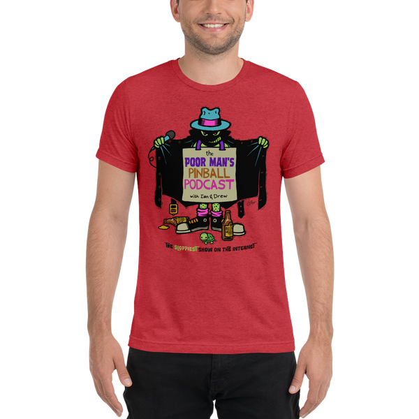 Poor Man's Pinball Podcast Franchi Design - Premium Tri-blend T-Shirt - Silverball Swag