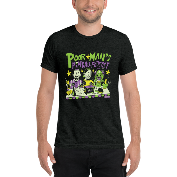 Poor Man's Pinball Podcast Holderman Design - Premium Tri-Blend T-Shirt - Silverball Swag