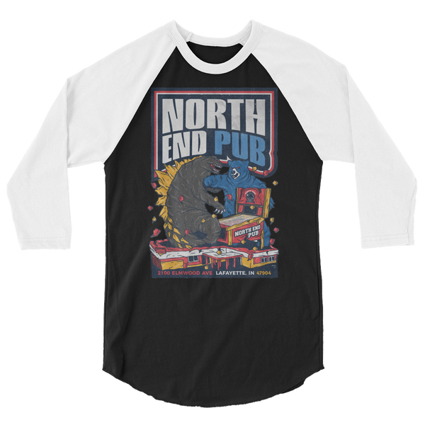 North End Pub Godzilla - 3/4 Sleeve Shirt