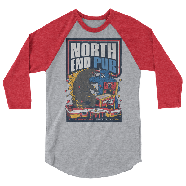 North End Pub Godzilla - 3/4 Sleeve Shirt