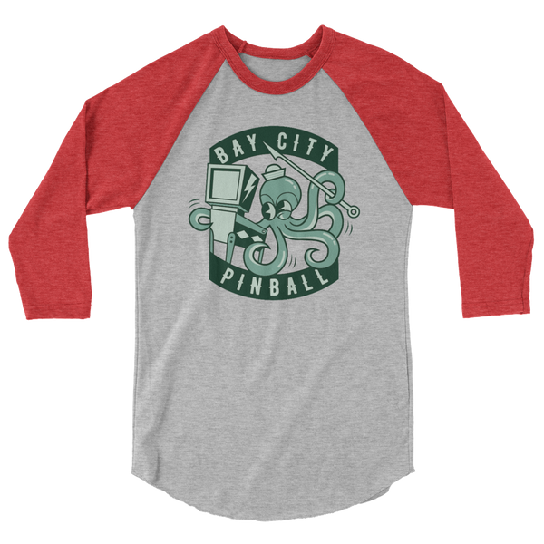 Bay City Pinball Octopus - 3/4 Sleeve Shirt