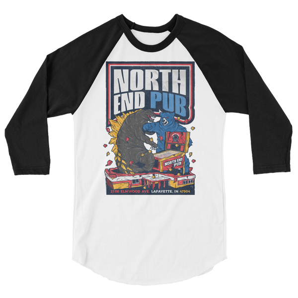 North End Pub Godzilla - 3/4 Sleeve Shirt