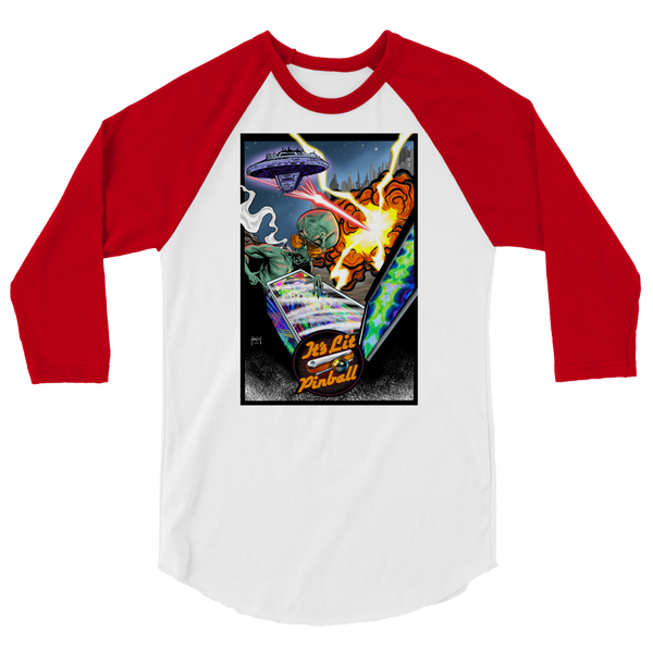 It's Lit Pinball Alien - 3/4 Sleeve Shirt
