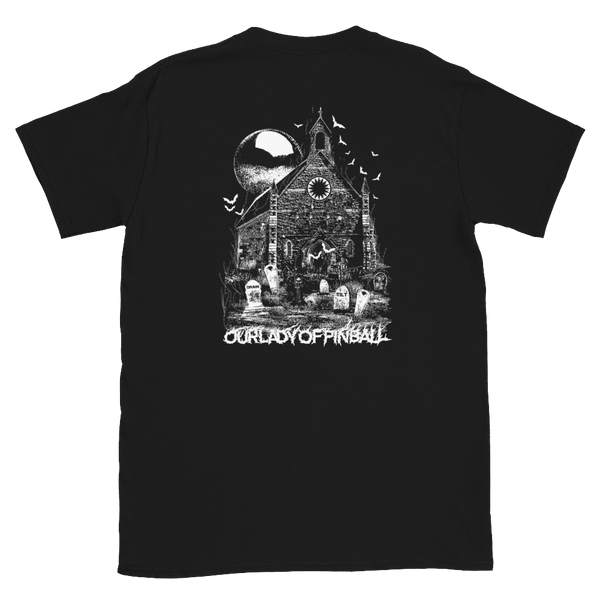 Our Lady of Pinball New - Back Pro T-Shirt