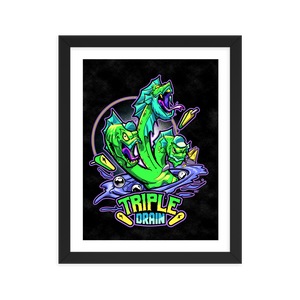 Triple Drain Hydra - Framed poster