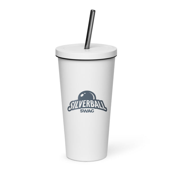Silverball Swag - Insulated tumbler with a straw