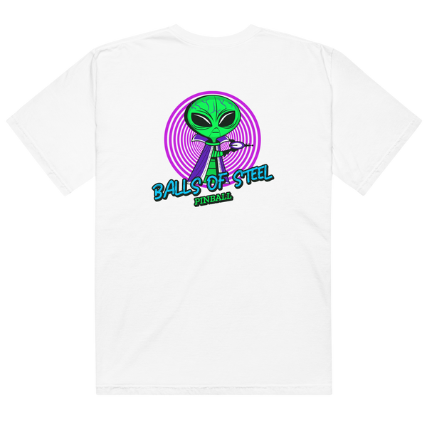 Balls of Steel w/ Alien Back - Heavyweight T-shirt