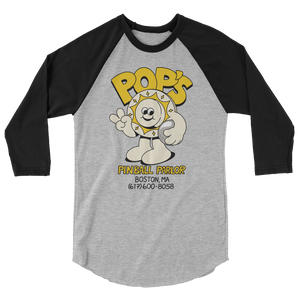 Pop's Pinball Parlor New Design - 3/4 Sleeve Shirt