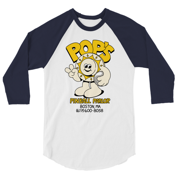 Pop's Pinball Parlor New Design - 3/4 Sleeve Shirt