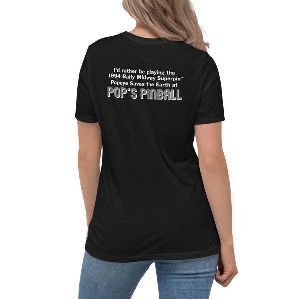 Pop's Pinball Parlor w/ Back - Women's Relaxed T-Shirt