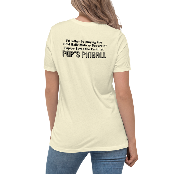 Pop's Pinball Parlor w/ Back - Women's Relaxed T-Shirt