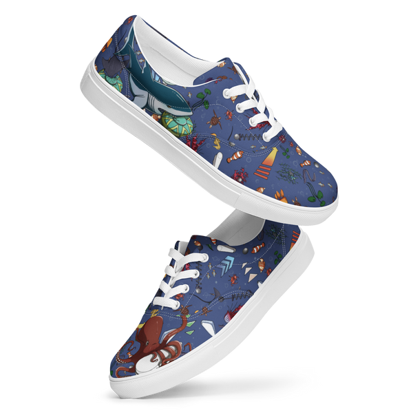Sea of Pinball - Men’s lace-up canvas shoes