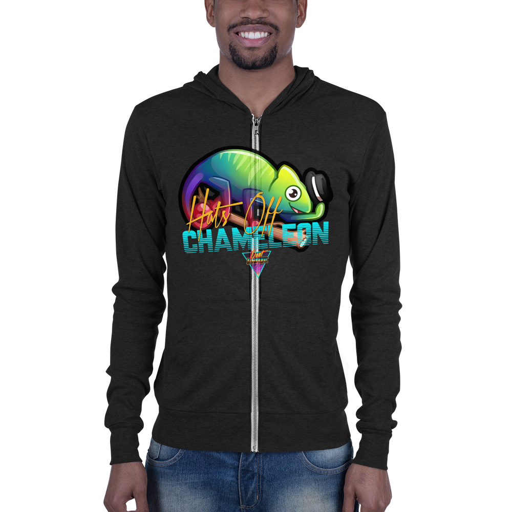Hats Off Chameleon - Zip Hoodie - Silverball Swag