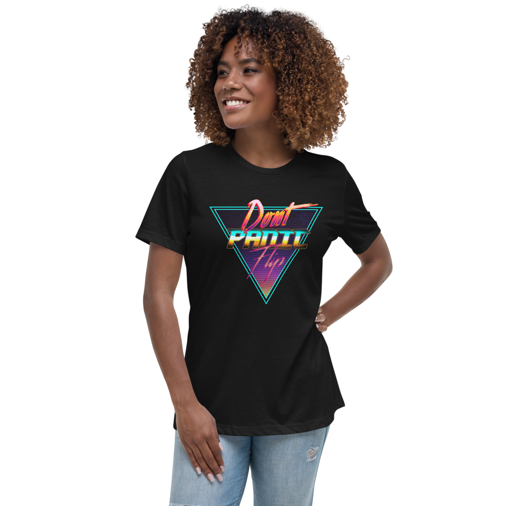 Don't Panic Flip - Women's Relaxed T-Shirt - Silverball Swag