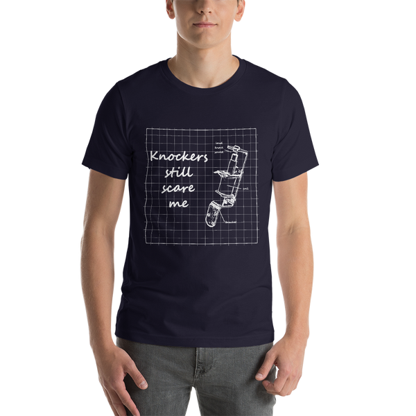 Knockers Still Scare Me - Super Soft Shirt (Navy) - Silverball Swag
