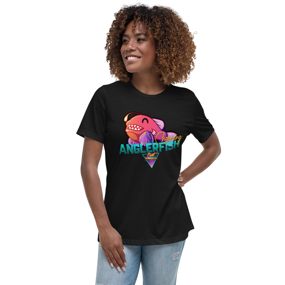 Cheering Angler Fish - Women's Relaxed T-Shirt - Silverball Swag